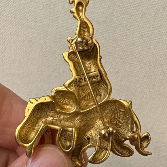 Vintage Disney Gold tone Winnie the Pooh, piglet, and Eeyore Brooch - Picture 2 of 3